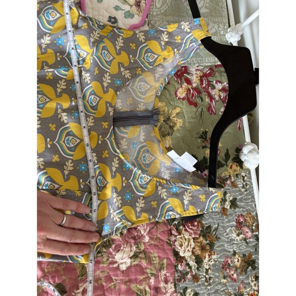 Blue platypus Zip Dress Dress Gray Teal Yellow Small Made In USA - Picture 7 of 7